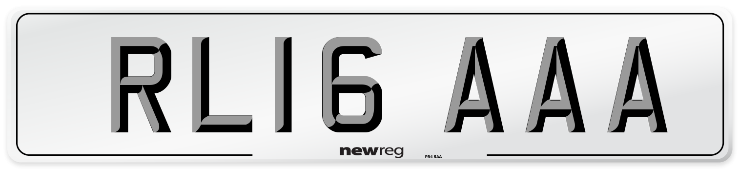 RL16 AAA Number Plate from New Reg